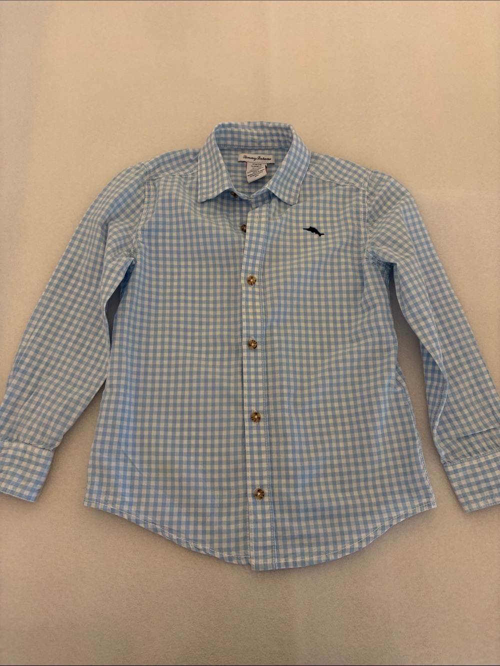 Tommy Bahama Light Blue Gingham Button-Down Shirt for Kids